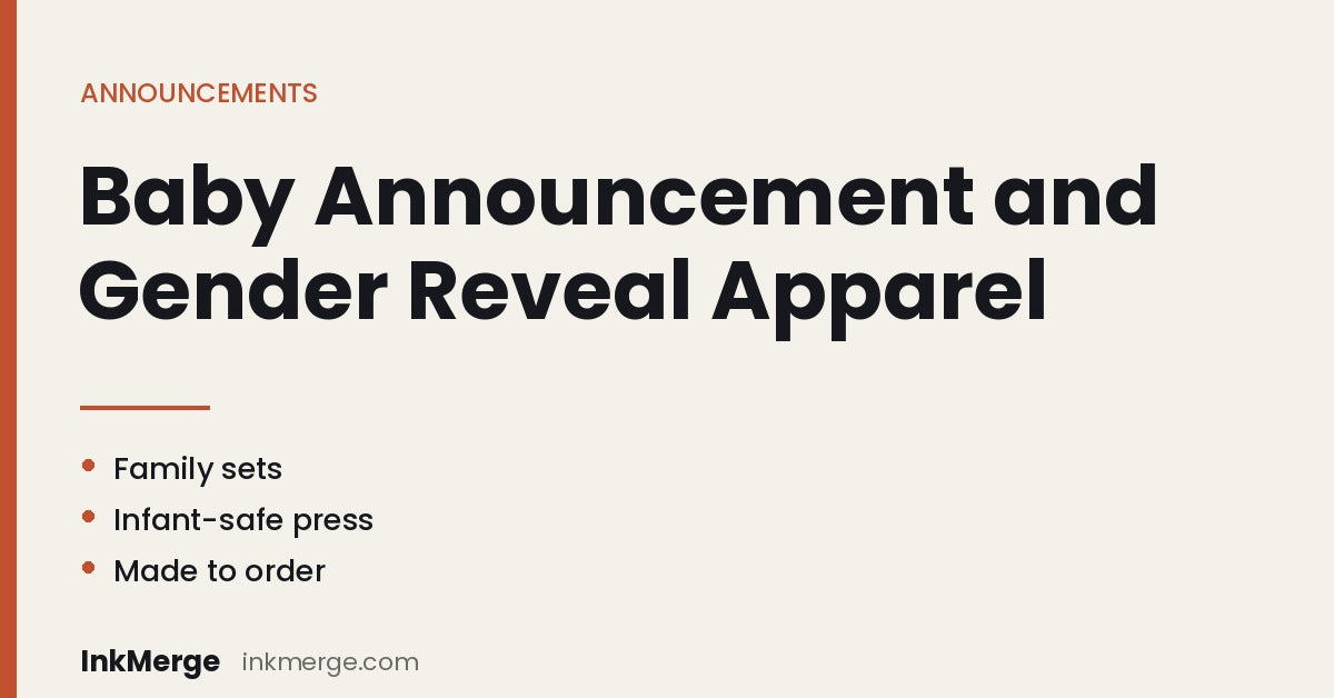 Custom Baby Announcement and Gender Reveal Apparel With DTF - InkMerge