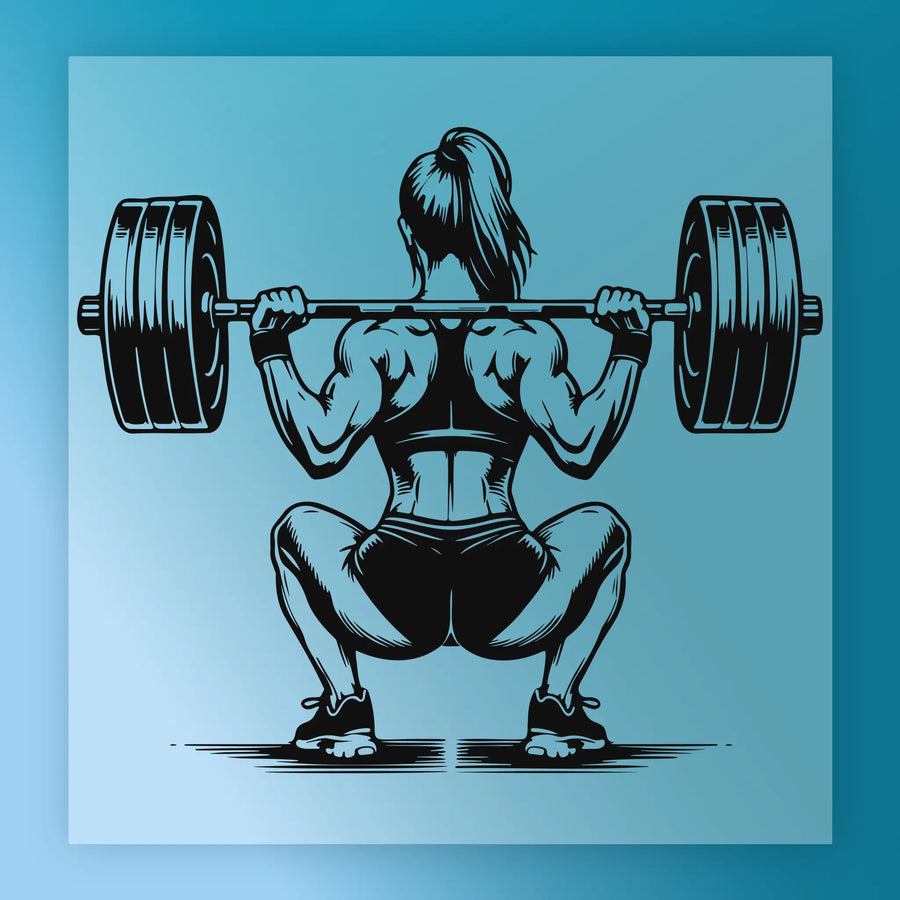 Empowering Female Weightlifting Art DTF Transfer - InkMerge Heat Press Design