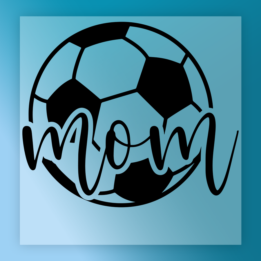 A soccer ball with the word "momm" written on it in a stylized font.