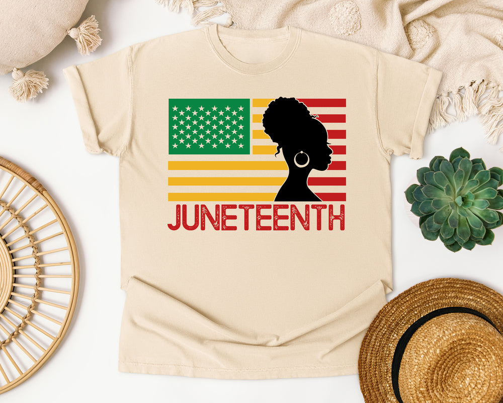 Juneteenth Pan-African Flag graphic tee in Ivory Comfort Colors 1717