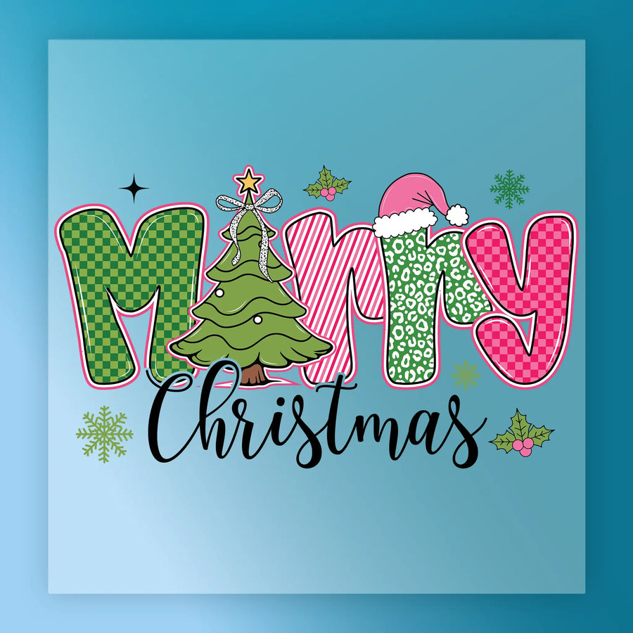Merry Christmas Pattern Design DTF Transfer - InkMerge Heat Press Design