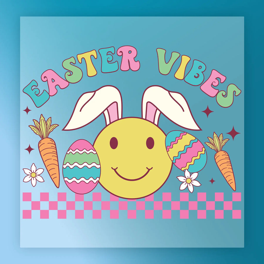 Easter Vibes Cheerful Design DTF Transfer - InkMerge Heat Press Design
