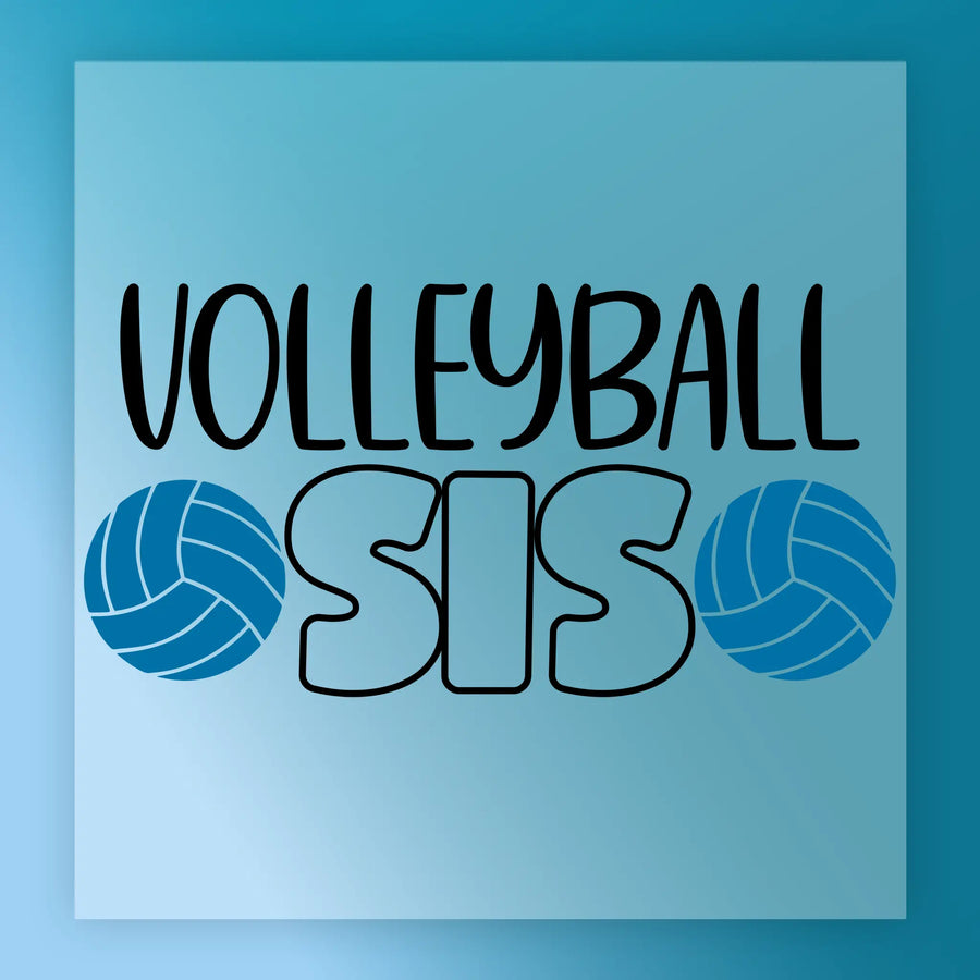 a blue background with the text "VOLLEYBALL SIS" written in a stylized font.