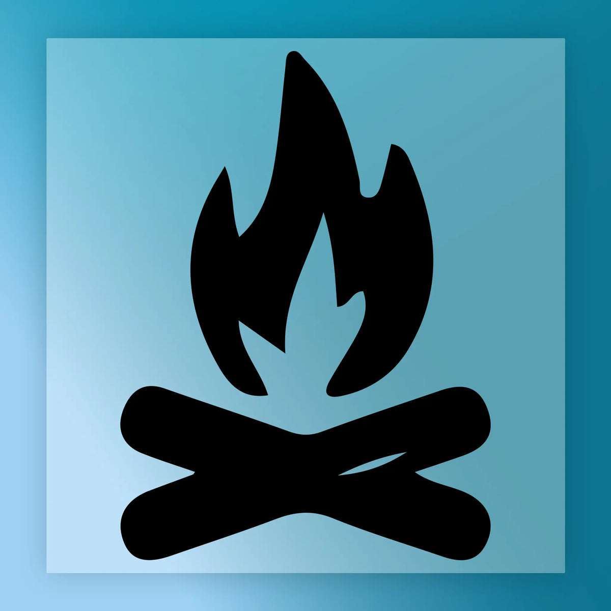 Campfire Adventure Silhouette DTF Transfer - InkMerge Heat Press Design