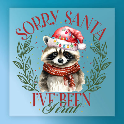 Funny Christmas Raccoon Design - Ready to Press - InkMerge DTF Transfer