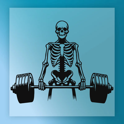 Skeleton Lifting Barbell - Ready to Press - InkMerge DTF Transfer