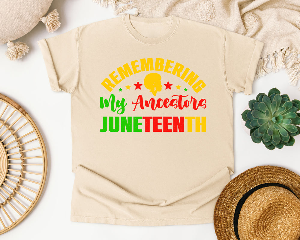 Remembering My Ancestors Colorful graphic tee in Ivory Comfort Colors 1717