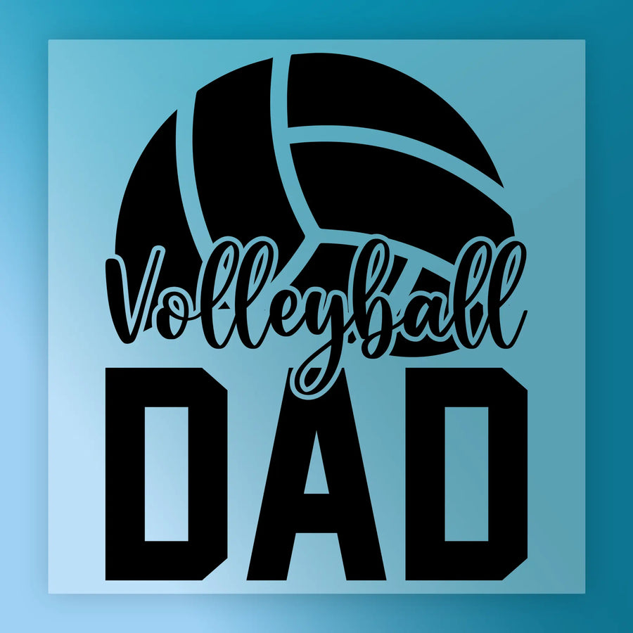 a volleyball and the text "Volleyball Dad" in a stylized design.