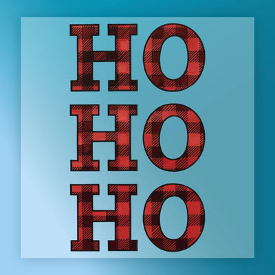 HO HO HO Plaid Christmas Design - Ready to Press - InkMerge DTF Transfer