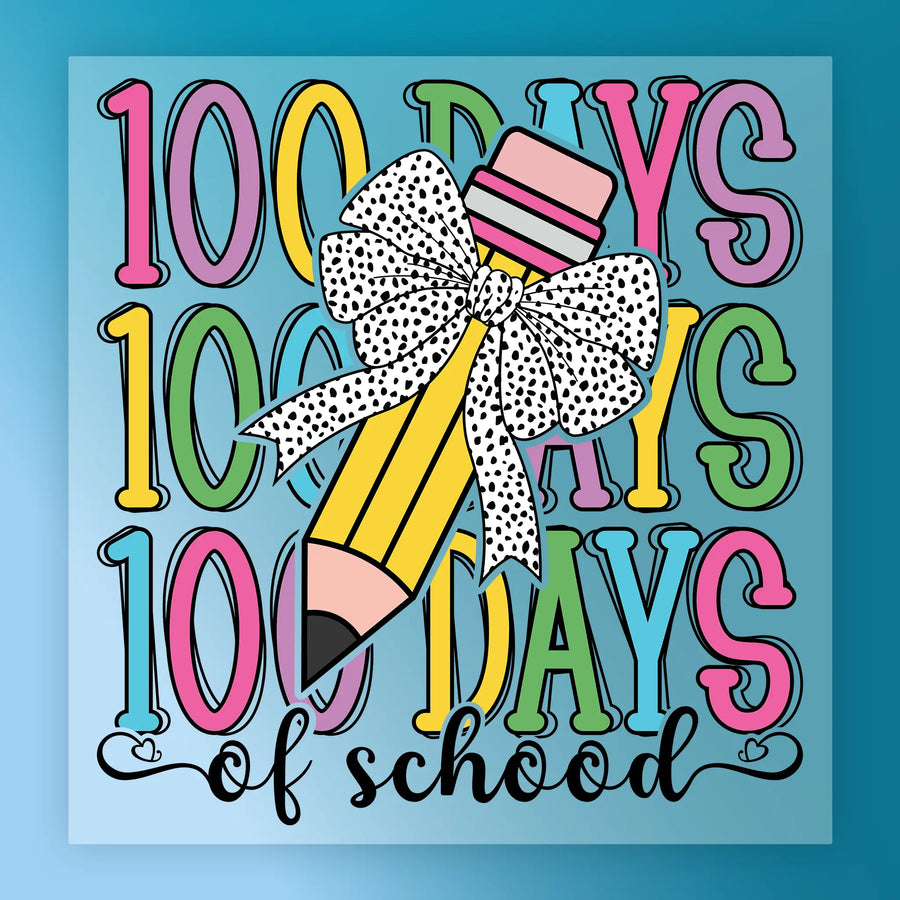 100 Days of School Celebration DTF Transfer - InkMerge Heat Press Design