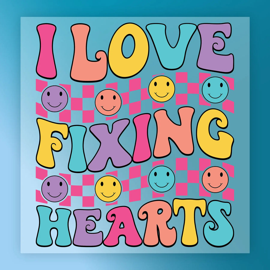 I Love Fixing Hearts Design DTF Transfer - InkMerge Heat Press Design