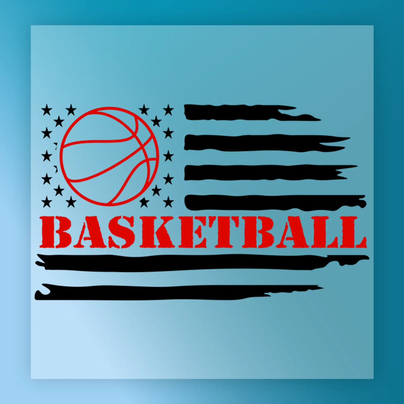 Basketball Flag Shirt Design DTF Transfer - InkMerge Heat Press Design