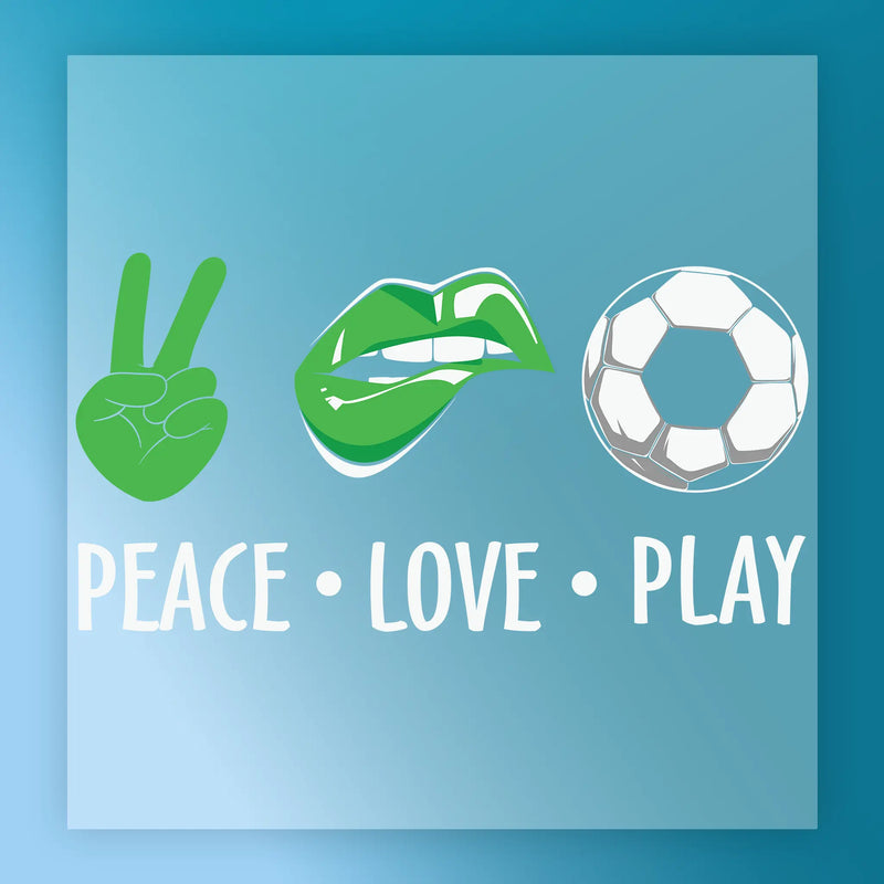 Peace Love Play Soccer Design - Ready to Press - InkMerge DTF Transfer