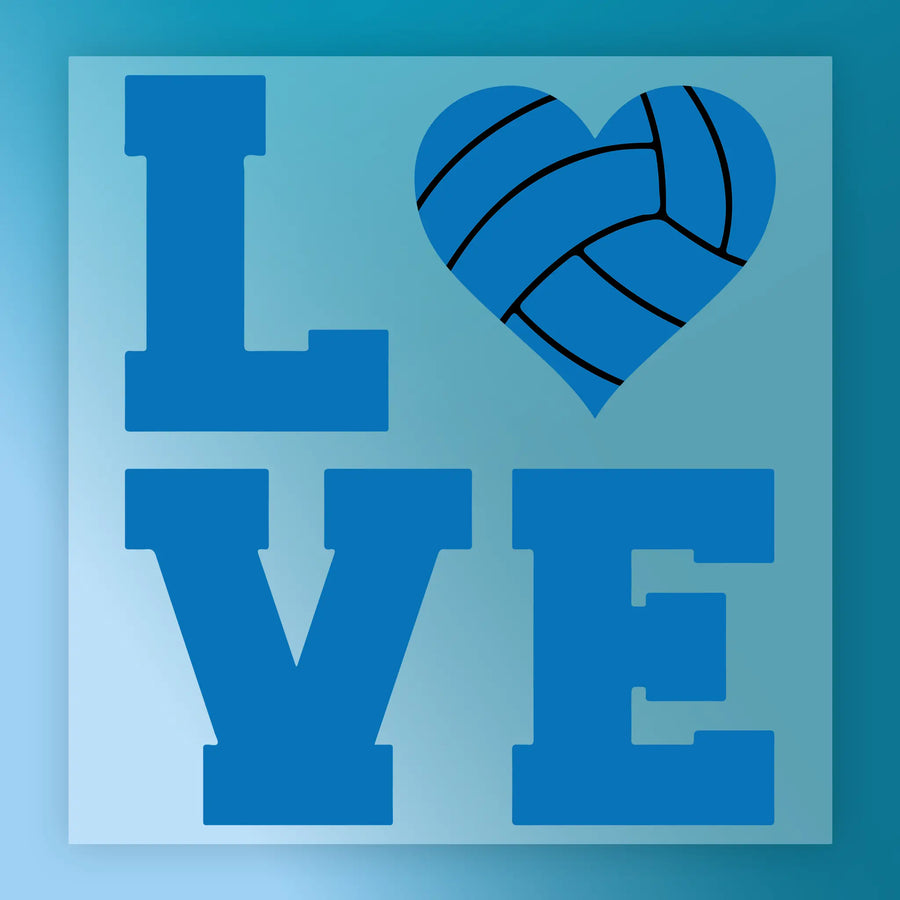 a blue heart shape with the word "LOVE" written in large blue letters below it.