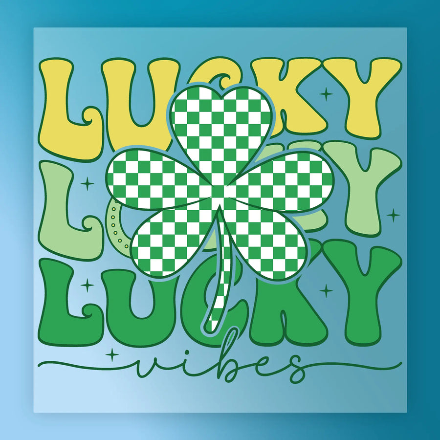 Lucky Vibes Shamrock Design DTF Transfer - InkMerge Heat Press Design