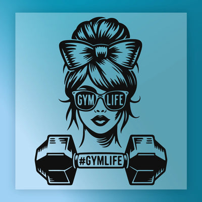 Gym Life Sunglasses & Dumbbell Design - Ready to Press - InkMerge DTF Transfer