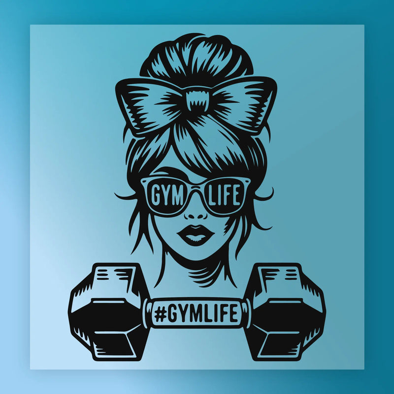 Gym Life Sunglasses & Dumbbell Design - Ready to Press - InkMerge DTF Transfer