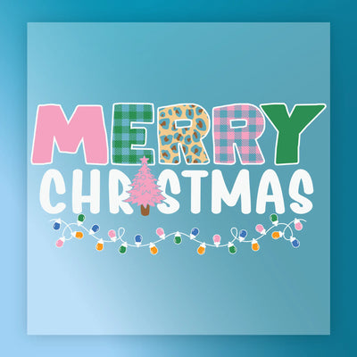 Merry Christmas Plaid Leopard Design - Heat Press Ready - InkMerge DTF Transfer