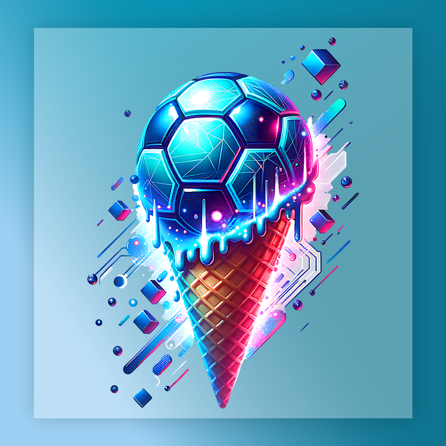 Futuristic Soccer Ice Cream DTF Transfer - InkMerge Heat Press Design