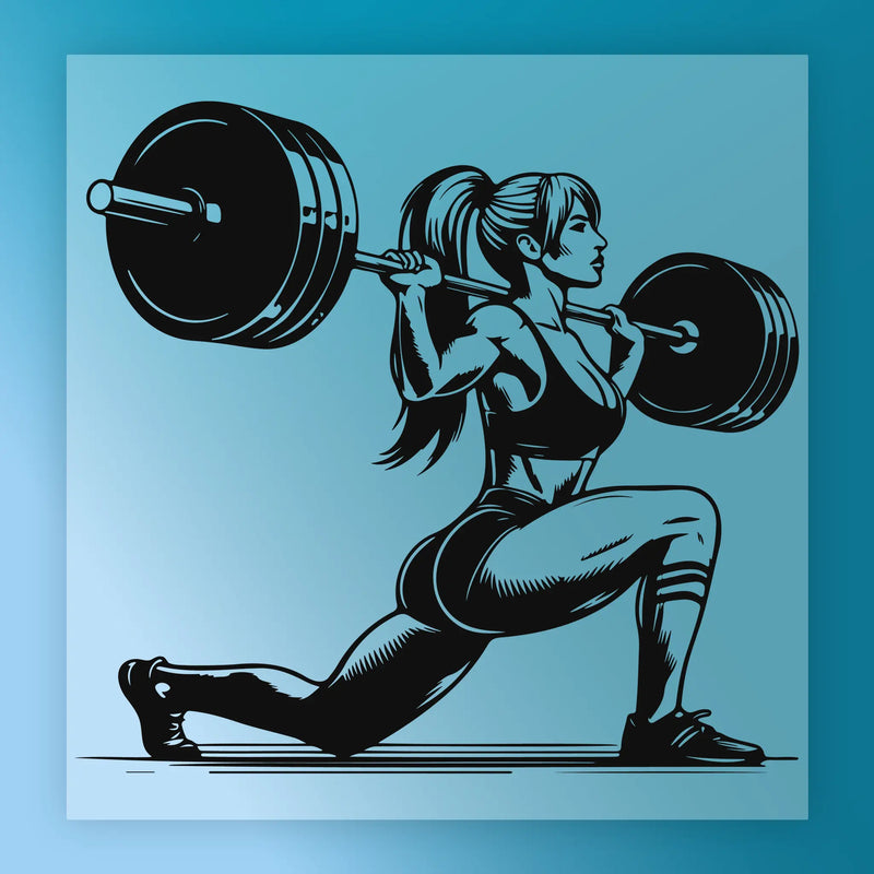 Strong Woman Barbell Squat Empowerment - Ready to Press - InkMerge DTF Transfer