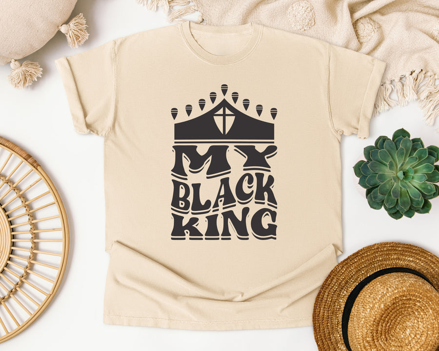 My Black King Crown graphic tee in Ivory Comfort Colors 1717
