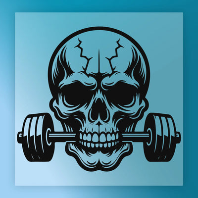 Skull Barbell Fitness Design - Ready to Press - InkMerge DTF Transfer