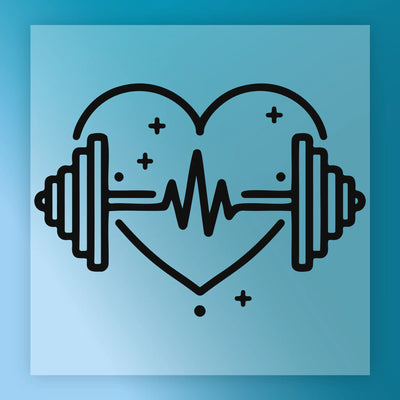 Fitness Heart Barbell EKG Design - Ready to Press - InkMerge DTF Transfer
