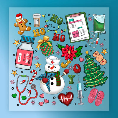 HO HO HO Apple Crisp Ativan Nurse Christmas Humor - Ready to Press - InkMerge DTF Transfer