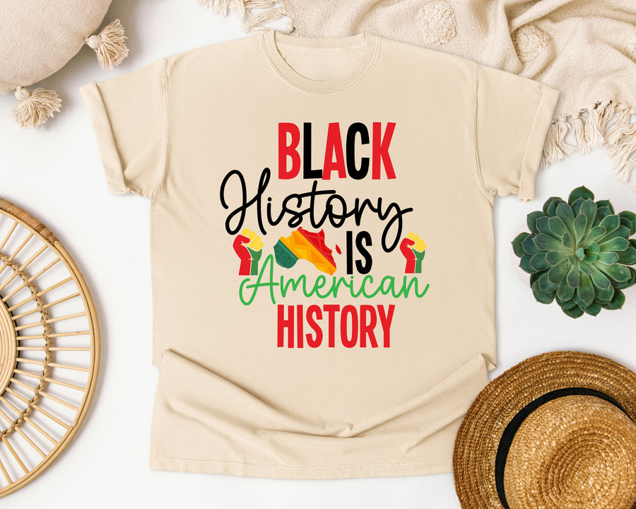 Black History Is American graphic tee in Ivory Comfort Colors 1717