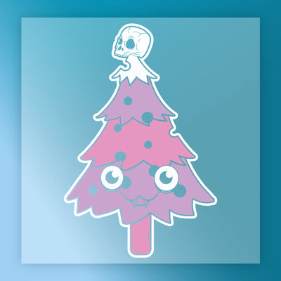 Gothic Christmas Tree with Skull Ornaments - Ready to Press - InkMerge DTF Transfer