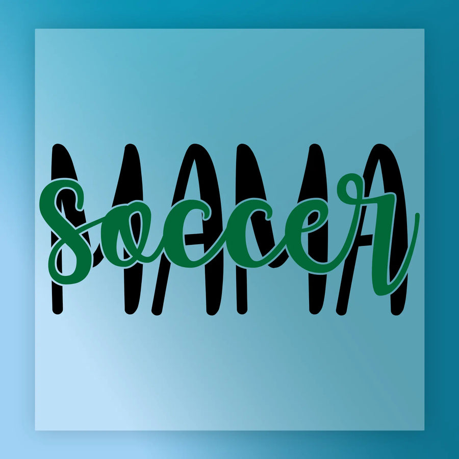 the word "Soccer" written in a stylized font, with the letters "S" and "C" being larger than the other letters.