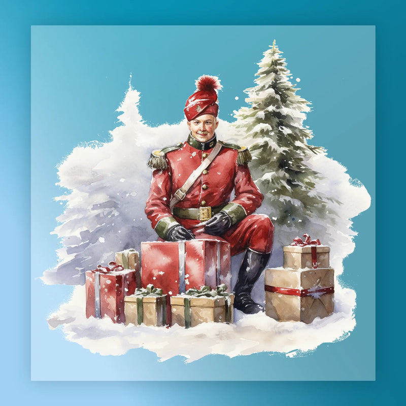 Vintage Christmas Soldier in Snow - Ready to Press - InkMerge DTF Transfer