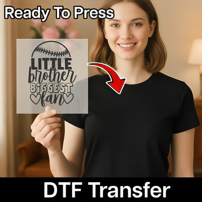 Little Brother Biggest Fan Baseball Graphic - Ready to Press - InkMerge DTF Transfer