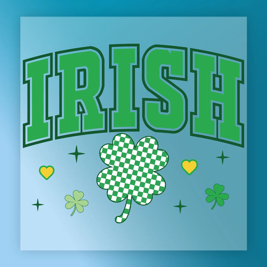 Irish Pride Checkered Shamrock Design DTF Transfer - InkMerge Heat Press Design