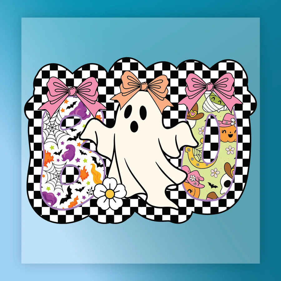 Boo Ghost Halloween Design DTF Transfer - InkMerge Heat Press Design
