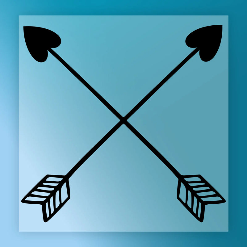 Crossed Arrows Heart Symbol - Ready to Press - InkMerge DTF Transfer