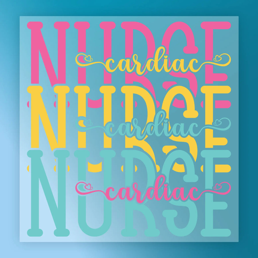 Cardiac Nurse Heart Design DTF Transfer - InkMerge Heat Press Design