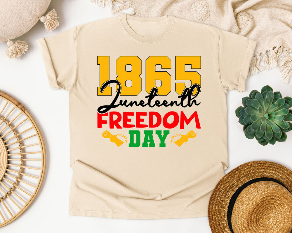 1865 Juneteenth Freedom Day graphic tee in Ivory Comfort Colors 1717