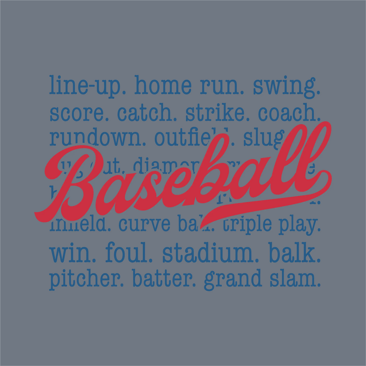 Baseball Word Play DTF Transfer