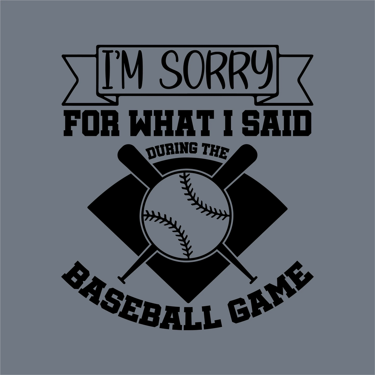 Sorry Baseball Game DTF Transfer