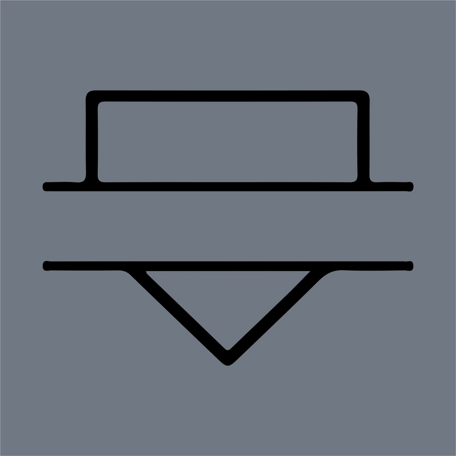 The InkMerge Baseball Bases Outline DTF Transfer – Ready to Press features bold black lines and geometric shapes resembling a simplified baseball base design, all set against a gray background.