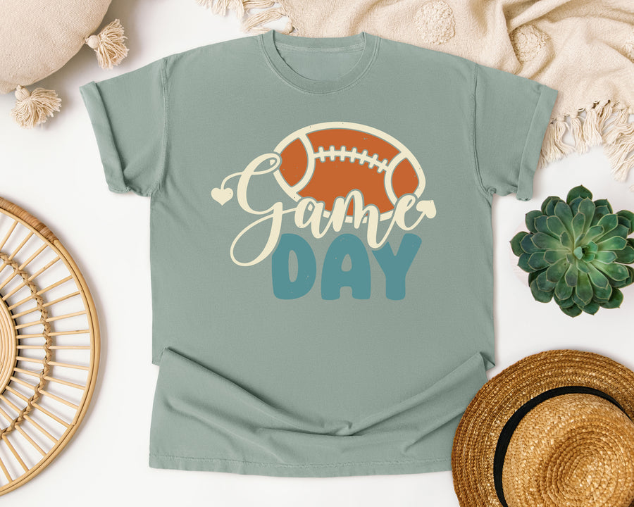 Game Day Script Ball graphic tee in Bay