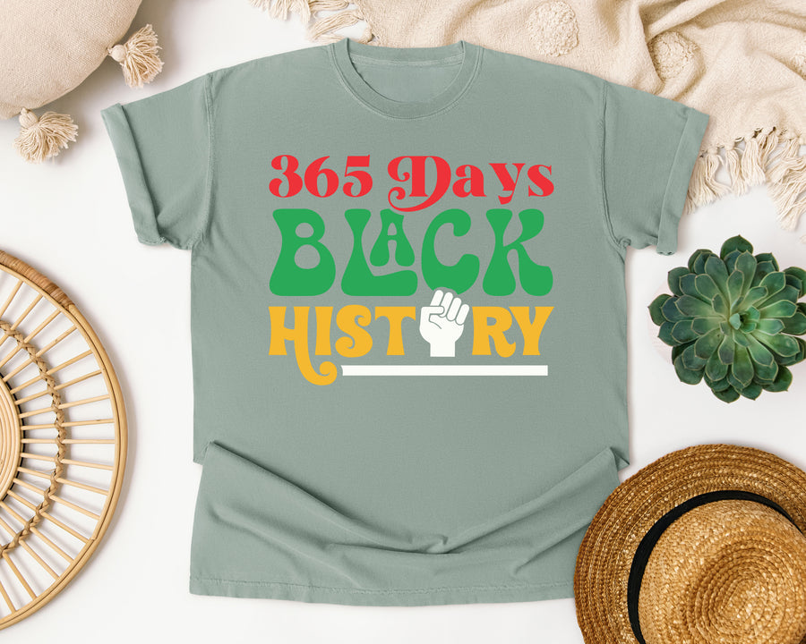 365 Days Black History graphic tee in Bay Comfort Colors 1717