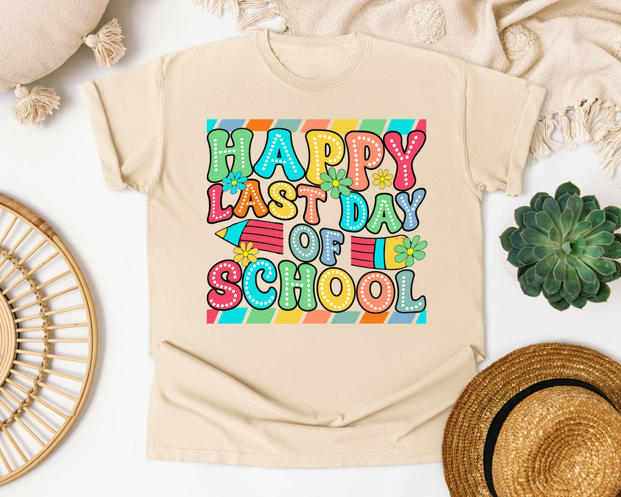 Happy Last Day Of School Bright graphic tee in Ivory