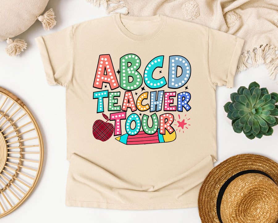 ABCD Teacher Tour Marquee graphic tee in Ivory