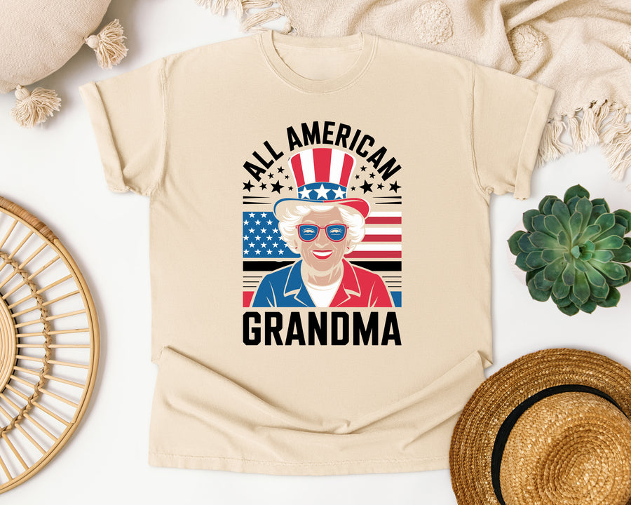 All American Grandma Grey graphic tee in Ivory
