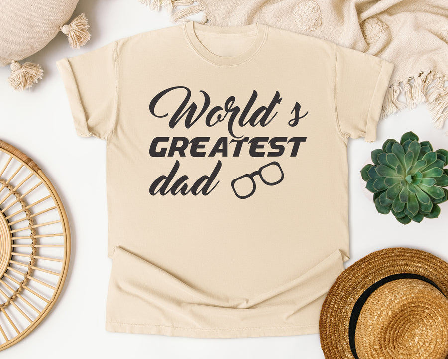 World's Greatest Dad Grey graphic tee in Ivory
