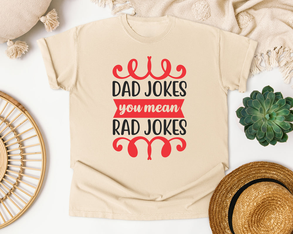 Dad Jokes You Mean Rad Jokes Red 2 graphic tee in Ivory