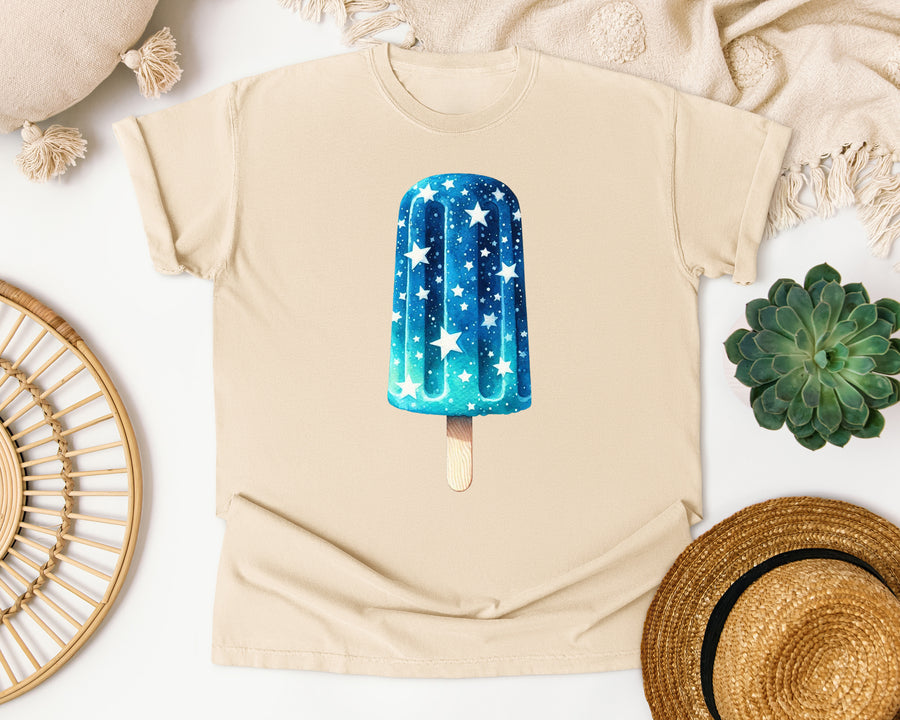 Blue Star Popsicle graphic tee in Ivory