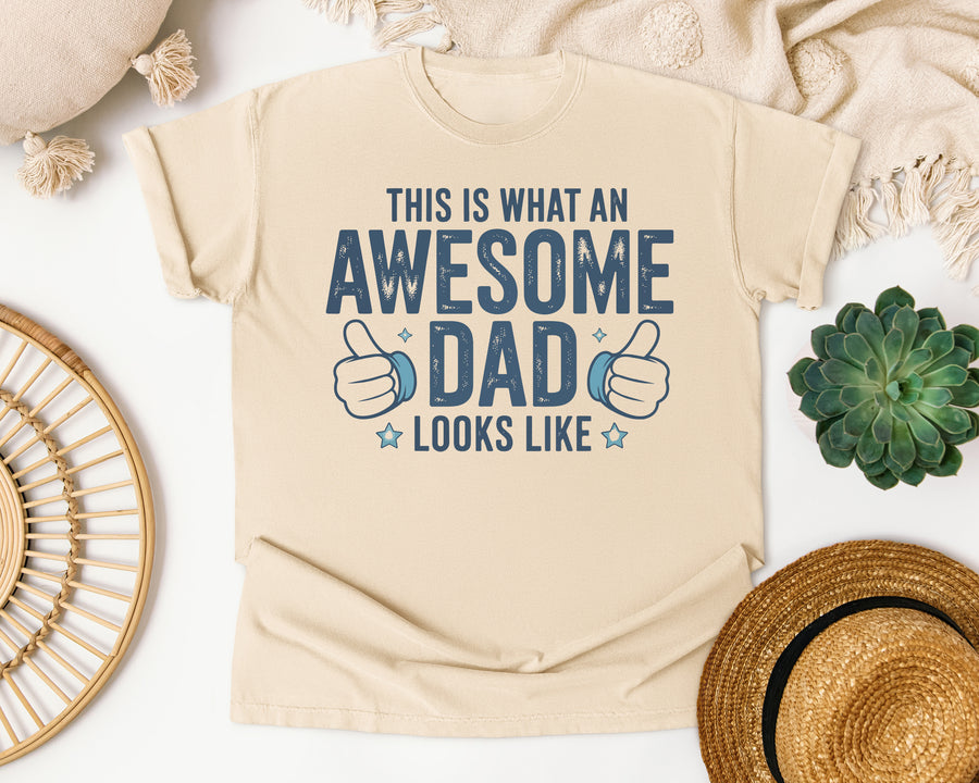 This Is What An Awesome Dad Looks Like Grey graphic tee in Ivory